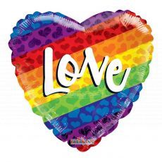 Rainbow Love Heart Shape Foil Balloon 18inch