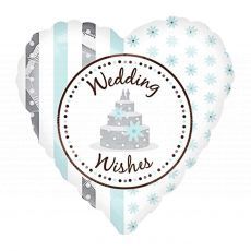 Wedding Wishes Cake Heart Shape Foil Balloon