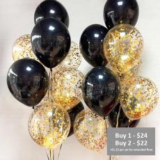 Hollywood Gold Confetti Helium Balloon Bouquet