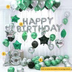 Green Happy Birthday Party Supplies Balloon Set