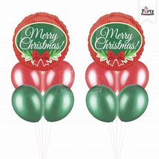 Merry Christmas Red Bow Foil Balloon Party Package