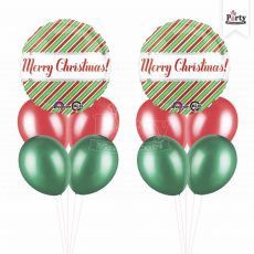 Merry Christmas Stripe Foil Balloon Party Package