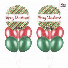Merry Christmas Stripe Foil Balloon Party Package