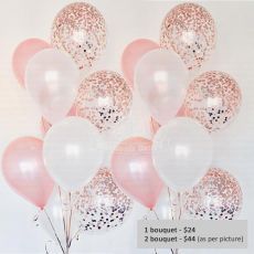 Rose Gold Confetti Helium Balloon Bouquet