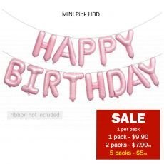 Sale Airfilled Baby Pink Happy Birthday Party Supplies Singapore