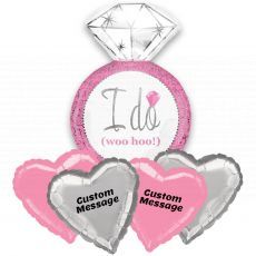 Customised Proposal Wedding Pink Ring I Do Helium Balloon party Supplies Singapore