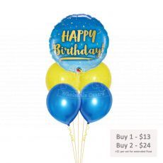 Happy Birthday Blue Ombre Helium Balloon Party Supplies Singapore