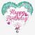 Happy Birthday Tiffany Heart Foil Balloon
