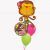 Monkey Girl Luau Aloha Helium Balloon Bouquet