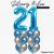 21st birthday silvery Blue Balloon Set
