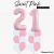 Sweet Pink 21st Birthday Number Balloon