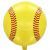 Yellow Baseball Sports Foil Balloon