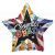 Congrats Grad Multi-Colored Stripes Star Foil Balloon