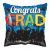 Congrats Grad Silhouette Graduation Blue Foil Balloon