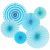 Blue Paper Fans Set of 6 Backdrop Rosettes