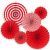 Red Paper Fans Set of 6 Backdrop Rosettes