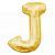 Letter J Gold Jumbo Foil Balloon