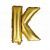 Mini Letter K Gold Foil Balloon