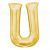 Letter U Gold Jumbo Foil Balloon