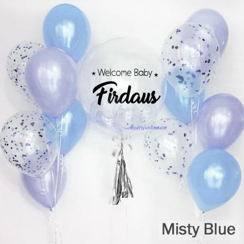 Misty Blue Bespoke Customised Bubble Helium Balloon Party Wholesale Singapore