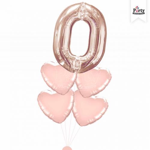 Jumbo Number 0 Rose Gold Balloon Bouquet Party Wholesale Singapore
