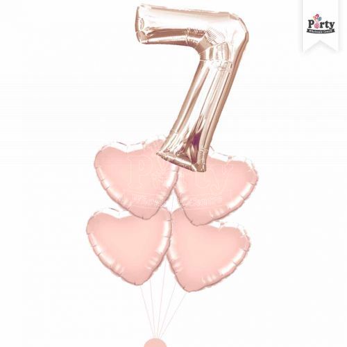 Jumbo Number 7 Rose Gold Balloon Bouquet Party Wholesale Singapore