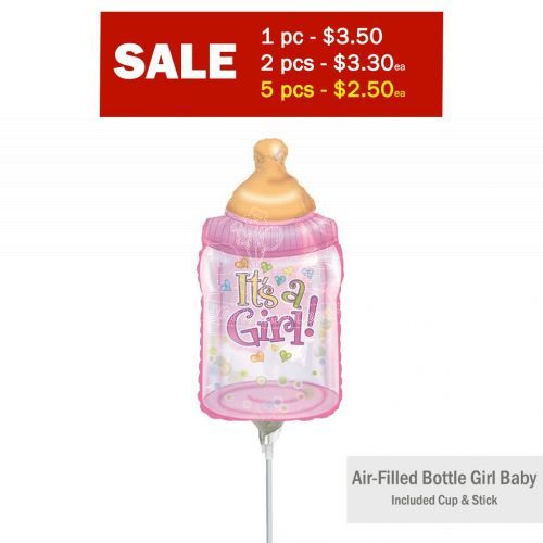 Baby It's A Girl Bottle Airfilled Balloon 12inch Party Wholesale Singapore
