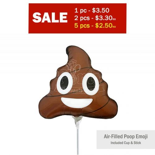 Smiley Poop Emoji Airfilled Balloon 12inch Party Wholesale Singapore