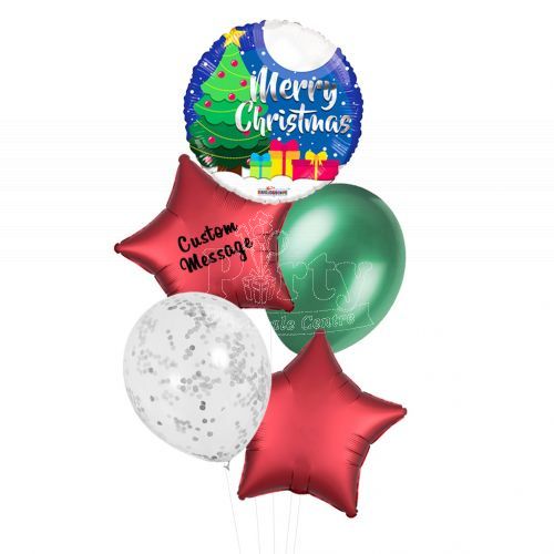Customised Christmas Tree Present Helium Bouquet Party Wholesale