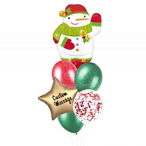 Customised Jolly Snowman Helium Balloon Bouquet Party Wholesale