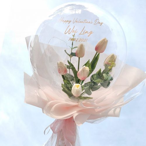 Personalized Birthday Gift Tulip Bouquet Bubble Balloon Party Wholesale