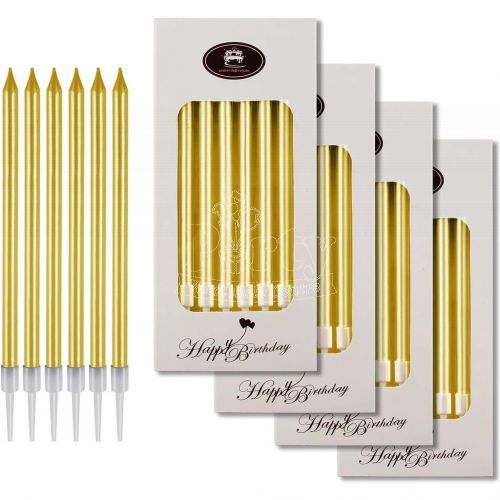 Slim Chrome Gold Birthday Candle Party Wholesale