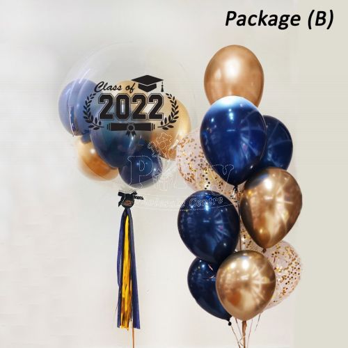 Personalised Navy Blue Gold Sparkle Balloon Bespoke
