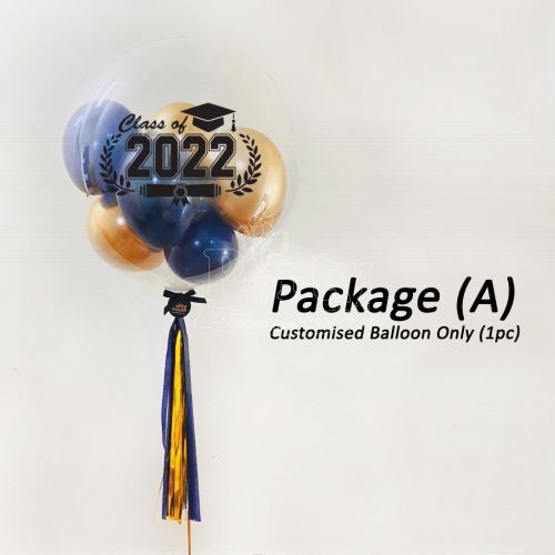 Personalised Navy Blue Gold Sparkle Helium Balloon Gift