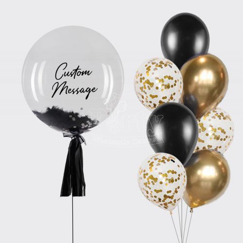 Personalised Black Balloon Bouquet