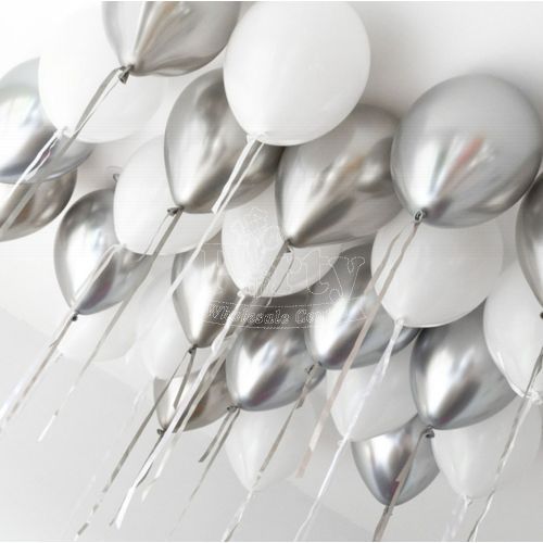 Silvery White Latex Balloon Inspiration