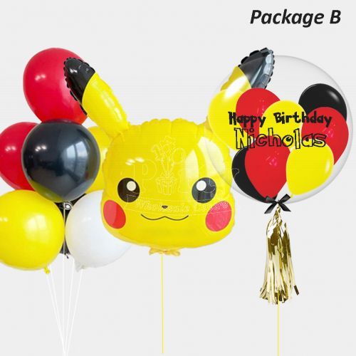 Pikachu Smiley Personalised Pokemon Balloon