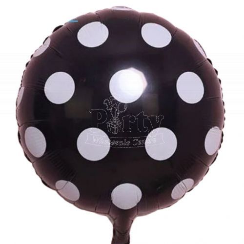 Black Polka Dot White Foil Balloon