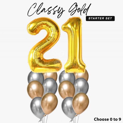 Classy Gold 21st Birthday Balloon Party Wholesale