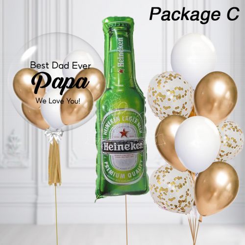 Heineken Beer Personalised Helium Balloon Package