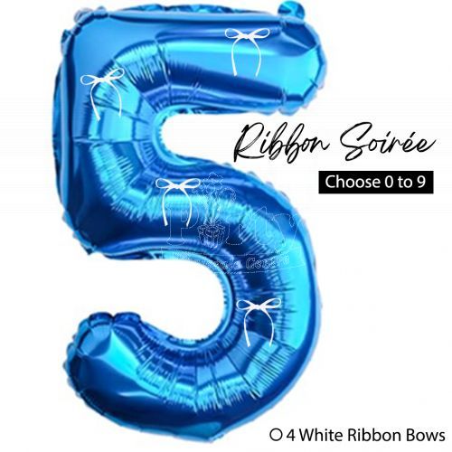 Blue Number Balloon Ribbon Soiree Coquette Party