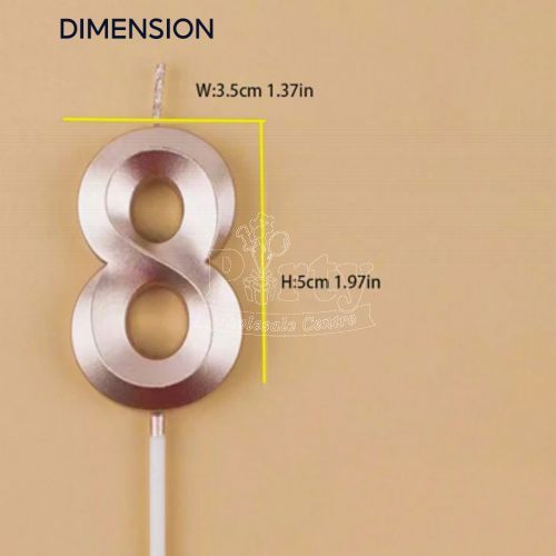 Diamond Gold Number Candle Dimension