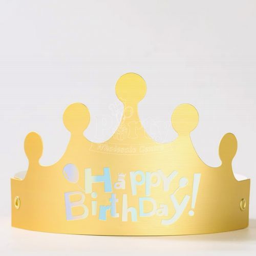 Gold Happy Birthday Party Crown