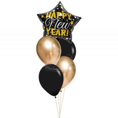 Happy New Year 2025 Star Balloon Set
