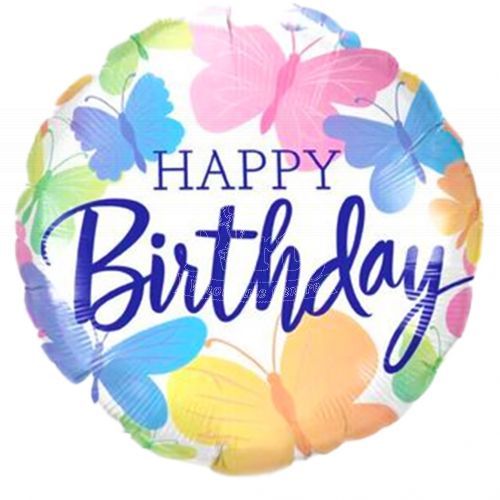 Happy Birthday Butterfly Foil Balloon 18inch