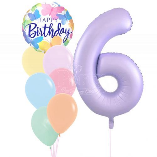 Happy Birthday Number Butterfly Helium Balloon
