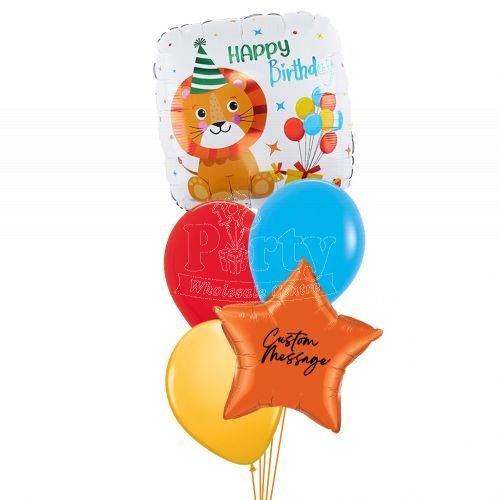 Personalized Party Lion Happy Birthday Helium Balloon