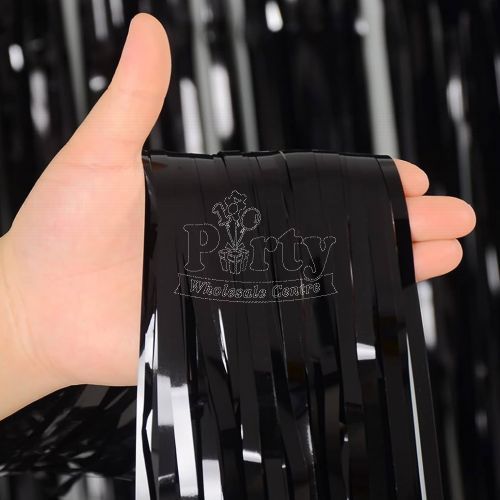 Black Tinsel Curtain Backdrop