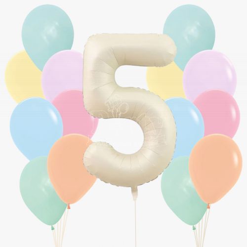 Pastel Number Helium Balloon Bouquet Party Wholesale