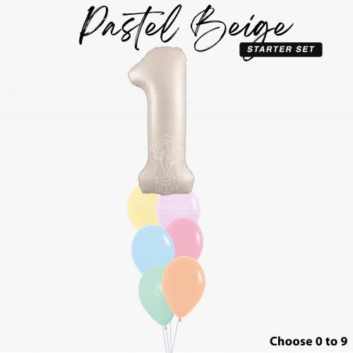 Pastel Beige 1st Birthday Balloon Package